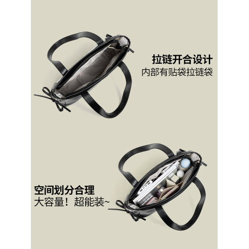 洋叮貓日系原創大食量吧唧絲帶痛包女士大容量百搭通勤單肩斜後後背包