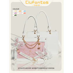 次域原創大食量痛包迷宮蝴蝶吧唧少女單肩斜背手提透明通勤托特包