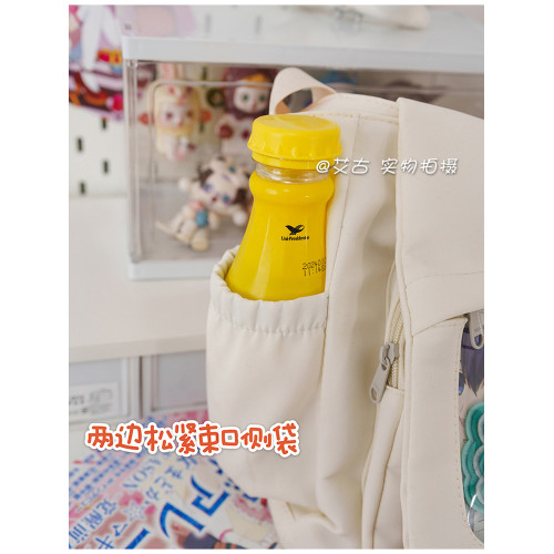 日系帆布簡約中大童痛包吧唧穀子初中單肩休閒斜背小衆補習包男包