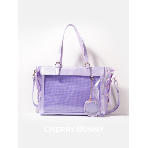 【微瑕特價不退換，介意慎拍】櫻桃兔CherryBunny 緞面 菸花紫