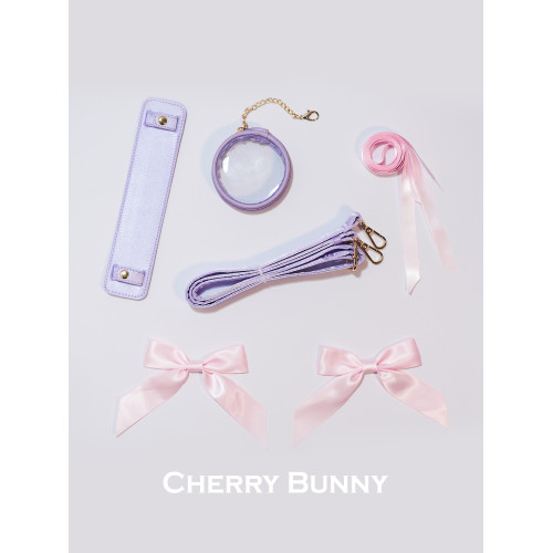 【微瑕特價不退換，介意慎拍】櫻桃兔CherryBunny 緞面 菸花紫
