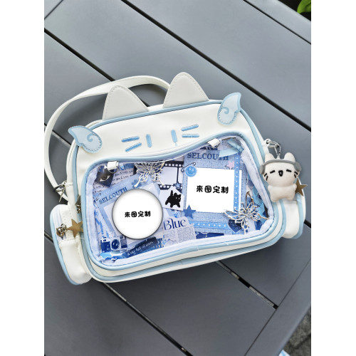 富岡義勇鬼滅之刃吧唧痛包大容量雙肩書包單肩包貓貓包學生少女心