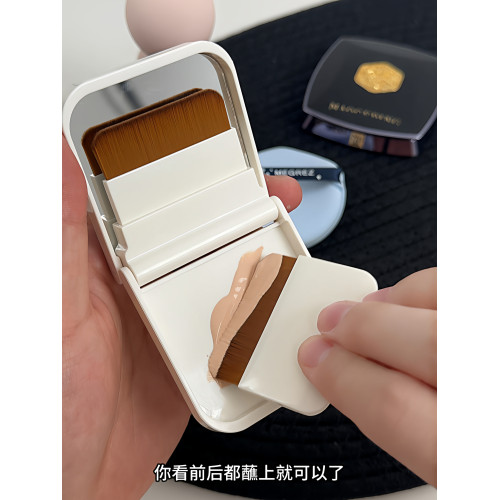 省粉底液！扁頭粉底刷化妝刷子一字型無痕底妝可攜式超薄平頭化妝師