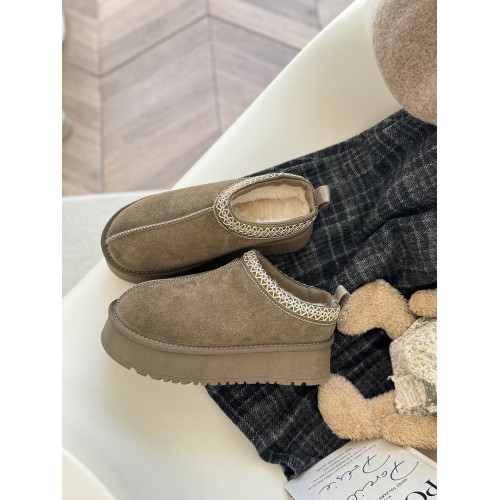 真皮版～民族風塔茨雪地靴女款厚底2026冬季保暖棉鞋增高懶人半拖