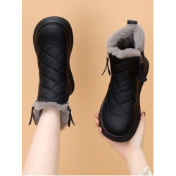 品牌特價真皮保暖雪地靴女2025年新款冬季加絨加厚防滑棉鞋短靴子