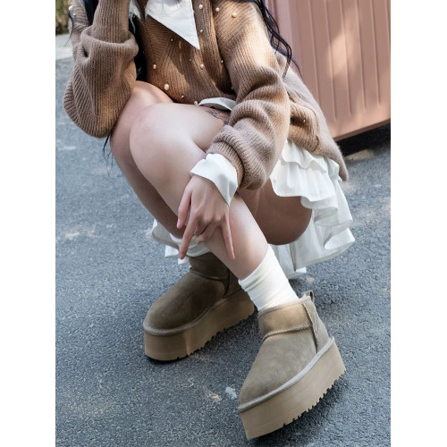 松糕厚底雪地靴女款冬季2025新款加絨加厚增高5cm河南桑坡村棉鞋 松糕厚底雪地靴女款冬季2025新款加絨加厚增高5cm河南桑坡村棉鞋