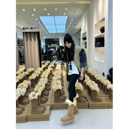 東北哈爾濱長筒灰色雪地靴女款冬季加絨加厚高筒厚底2025新款棉鞋