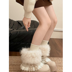 費爾島保暖毛毛厚底雪地靴女2025新款冬季加絨加厚博肯棉鞋靴子潮