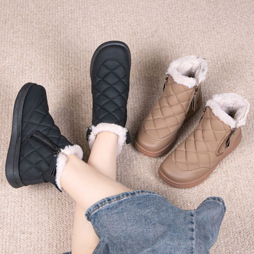 皮毛一體雪地靴女款2026新款冬季防滑防水棉靴加絨加厚東北大棉鞋