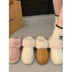 2025千頌伊同款皮毛一體女包頭拖  毛拖鞋平底加厚毛毛拖保暖外穿