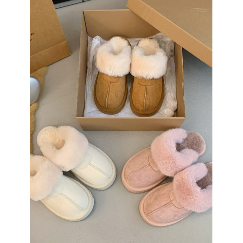 2025千頌伊同款皮毛一體女包頭拖  毛拖鞋平底加厚毛毛拖保暖外穿