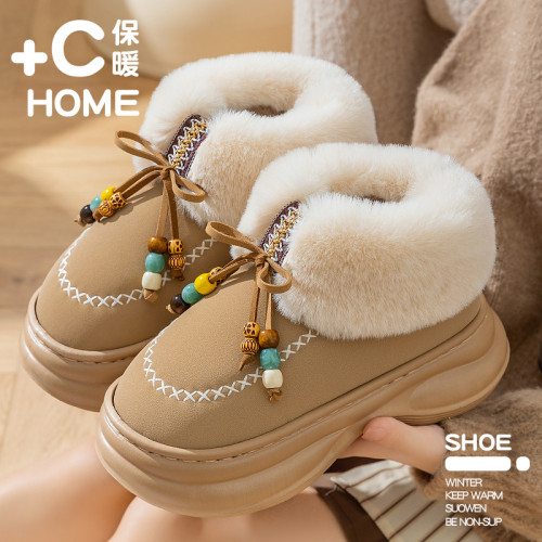 高幫雪地靴女2026秋冬季新款小衆時尚復古百搭舒適蝴蝶結雪地棉鞋