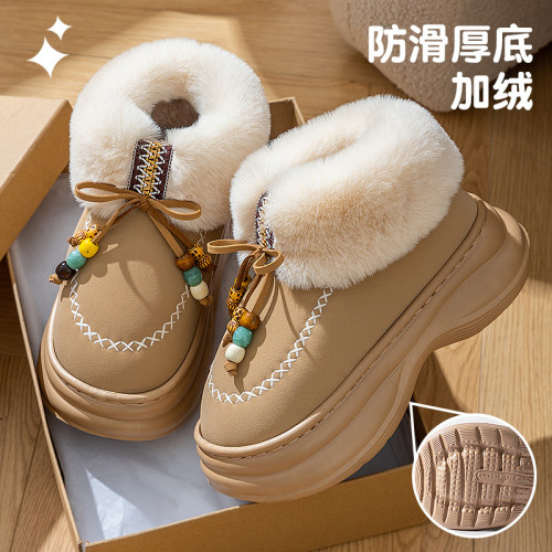 高幫雪地靴女2026秋冬季新款小衆時尚復古百搭舒適蝴蝶結雪地棉鞋