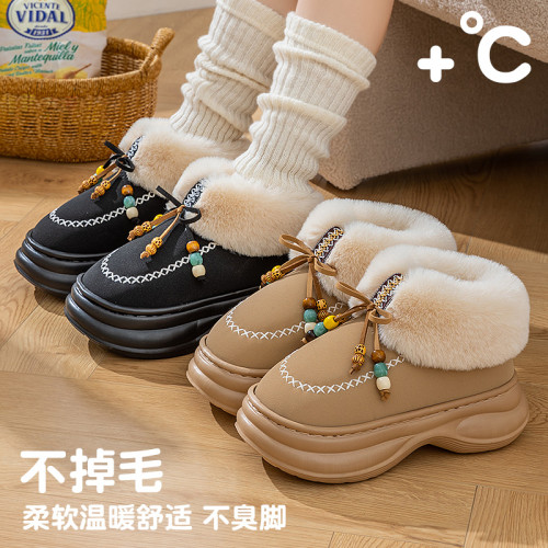 高幫雪地靴女2026秋冬季新款小衆時尚復古百搭舒適蝴蝶結雪地棉鞋