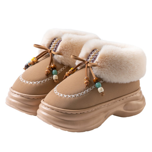 高幫雪地靴女2026秋冬季新款小衆時尚復古百搭舒適蝴蝶結雪地棉鞋
