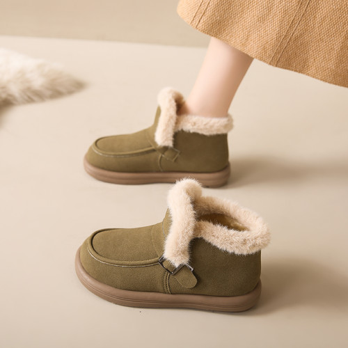 雪地靴韓版女款冬季2025新款加絨加厚棉靴保暖毛毛厚底麵包鞋