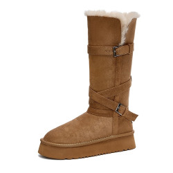 巨好看厚底加絨加厚長筒雪地靴女2026冬季新款高筒棉靴子東北棉鞋