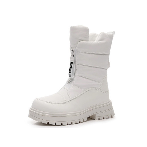 白色東北雪地靴女2025新款加絨加厚短靴防水防滑極寒保暖高筒棉靴