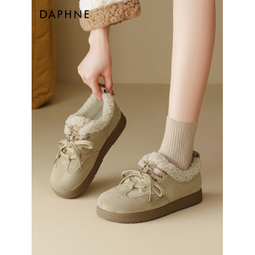 達芙妮厚底雪地靴女款2026新款冬季鞋子加絨加厚保暖東北毛毛棉鞋