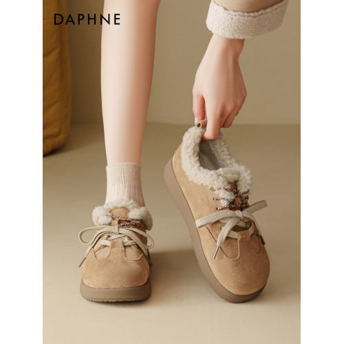 達芙妮厚底雪地靴女款2026新款冬季鞋子加絨加厚保暖東北毛毛棉鞋