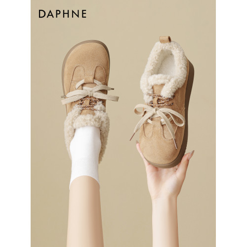 達芙妮厚底雪地靴女款2026新款冬季鞋子加絨加厚保暖東北毛毛棉鞋