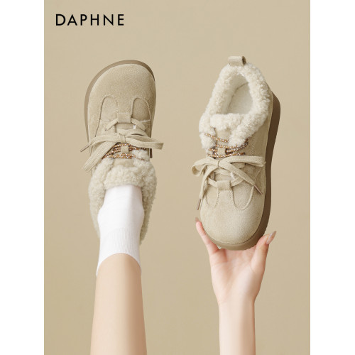 達芙妮厚底雪地靴女款2026新款冬季鞋子加絨加厚保暖東北毛毛棉鞋