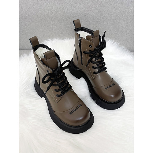 真皮時尚雪地靴女厚底冬季新款純羊毛短靴加厚皮毛一體防滑棉靴潮