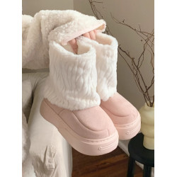 細細條保暖厚底毛毛雪地靴女百搭戶外穿冬季高級感時尚東北棉鞋