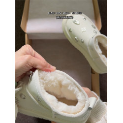 白色水鑽厚底百搭增高雪地靴女2025冬季新款加絨加厚保暖短筒棉鞋