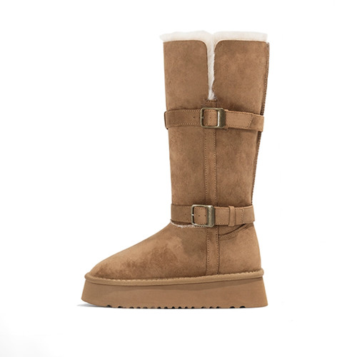 8CM內增高厚底雪地靴女冬季新款絨加厚絨加厚毛毛鞋東北長筒棉鞋