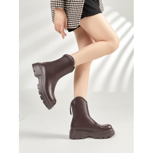 V口秋冬女鞋特大碼短靴41到43加寬加肥平底白色女靴棕色肥腳黑色 V口秋冬女鞋特大碼短靴41到43加寬加肥平底白色女靴棕色肥腳黑色