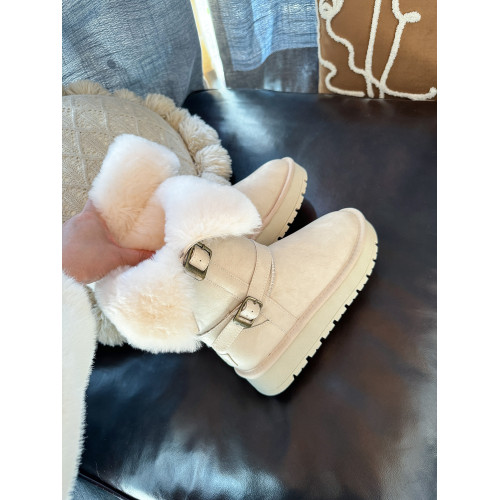 東北中高筒騎士靴厚底雪地靴女2025新款皮毛一體白色防水雪地棉鞋