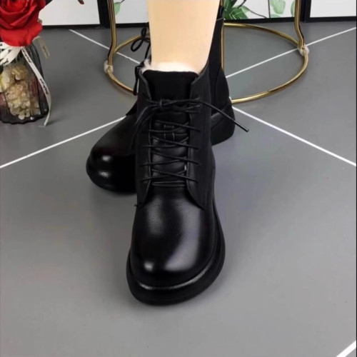 真皮羊毛女短靴厚底皮毛一體冬季棉鞋保暖防滑女雪地靴東北大棉靴