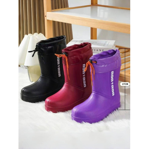 雪地靴女冬季加絨加厚泡沫棉靴子一體冷庫雨鞋防寒防水保暖鞋棉鞋