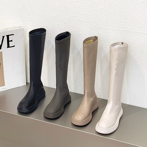 真皮靴子女長筒靴騎士靴2025新款秋冬季復古長靴加絨馬丁靴高筒靴 真皮靴子女長筒靴騎士靴2025新款秋冬季復古長靴加絨馬丁靴高筒靴