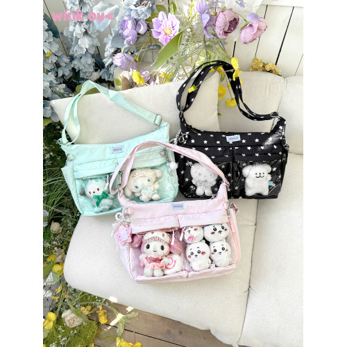 winkouv小食量外出小痛包日常款追星斜後後背包15cm雙人10cm透明娃包