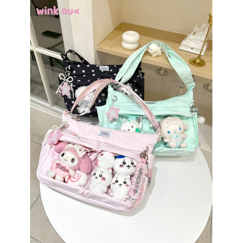 winkouv小食量外出小痛包日常款追星斜後後背包15cm雙人10cm透明娃包