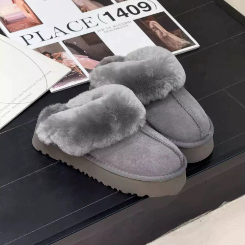 羊毛拖鞋女外穿2025新款冬季皮毛一體厚底包頭毛毛拖鞋加絨雪地靴