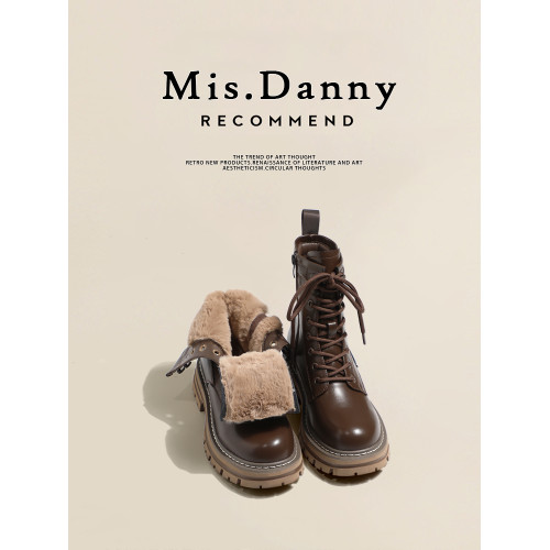 與愛私奔雪地靴女2025新款秋冬加絨短靴加厚保暖大棉鞋厚底馬丁靴