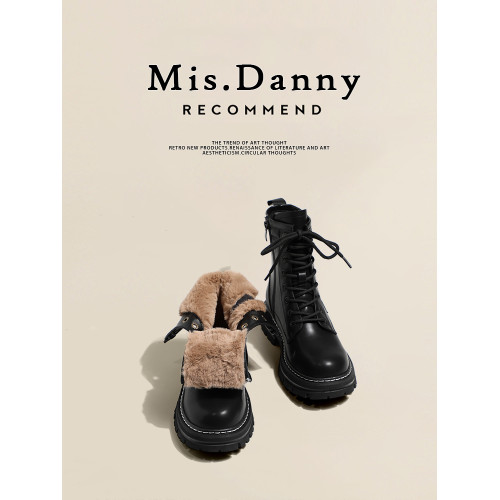 與愛私奔雪地靴女2025新款秋冬加絨短靴加厚保暖大棉鞋厚底馬丁靴