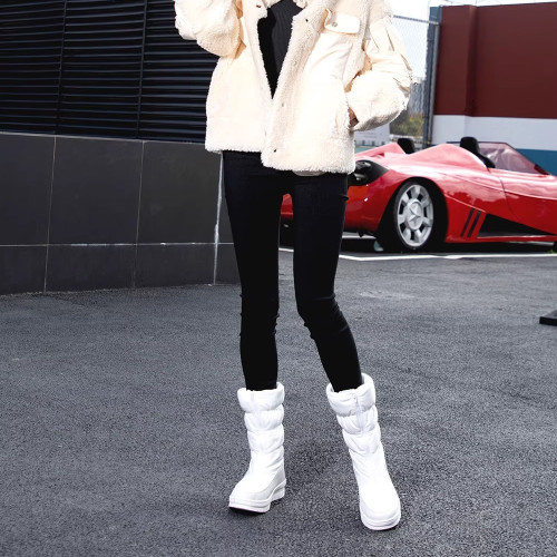 2025冬季新款潮流時尚高筒防滑防水加絨保暖輕便拉鍊雪地靴女棉鞋 2025冬季新款潮流時尚高筒防滑防水加絨保暖輕便拉鍊雪地靴女棉鞋