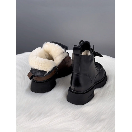 真皮羊毛靴女皮毛一體雪地靴2026新款東北厚底棉鞋女冬季加絨加厚