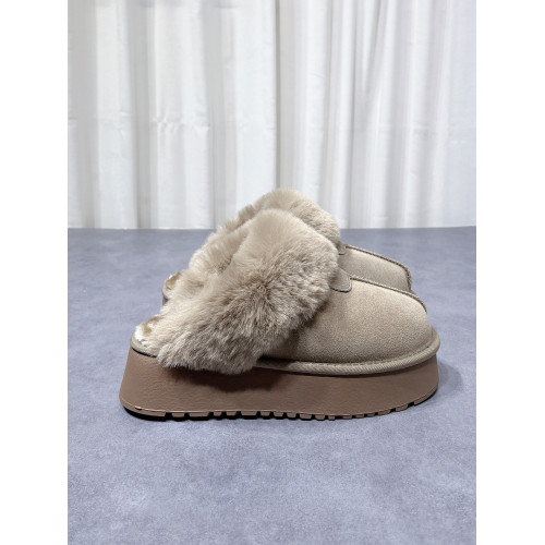 厚底雪地靴拖鞋女2026秋冬新款松糕底包頭增高毛毛拖加厚加絨外穿