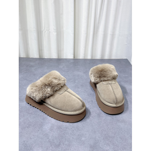 厚底雪地靴拖鞋女2026秋冬新款松糕底包頭增高毛毛拖加厚加絨外穿