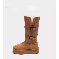 厚底高筒雪地靴女長筒棉靴子2026新款冬季加絨加厚中筒兩穿大棉鞋