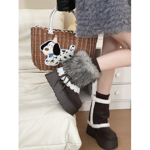 時尚部落厚底增高雪地靴女2025新款冬季加絨保暖勃肯毛毛棉鞋短靴 時尚部落厚底增高雪地靴女2025新款冬季加絨保暖勃肯毛毛棉鞋短靴