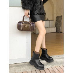 防水防滑厚底時尚保暖雪地靴女2025新款白色短靴加絨加厚大棉鞋冬