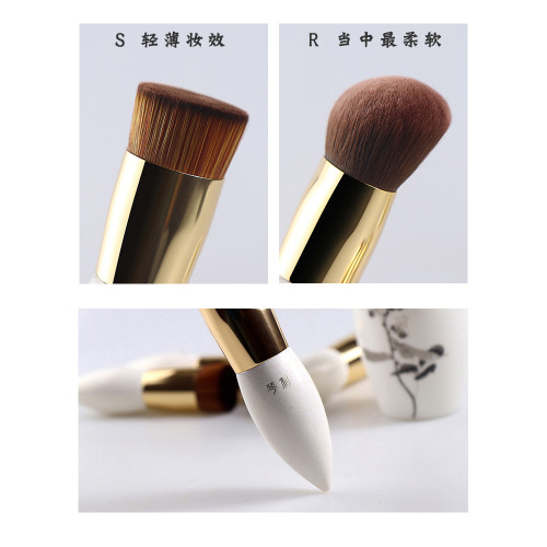 琴製化妝刷小胖刷系列粉底刷不吃粉輕薄服帖無刷痕圓頭面部遮瑕刷
