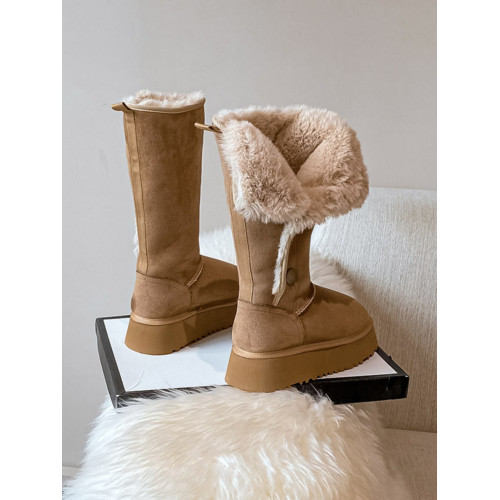 長筒雪地靴女冬加絨加厚2025年新款東北保暖棉鞋高筒不過膝長靴