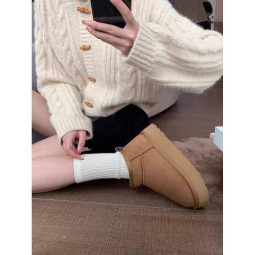 厚底雪地靴女皮毛一體2026新款周冬雨同款短筒冬季加絨加厚棉鞋子